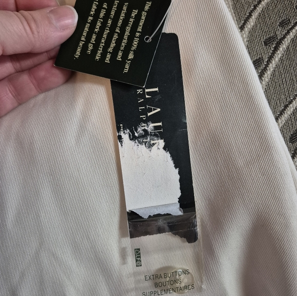 New 💯% Silk Lauren Ralph Lauren 10 Cape Grace Colonial Cream WideLeg Dress Pant - Picture 10 of 15